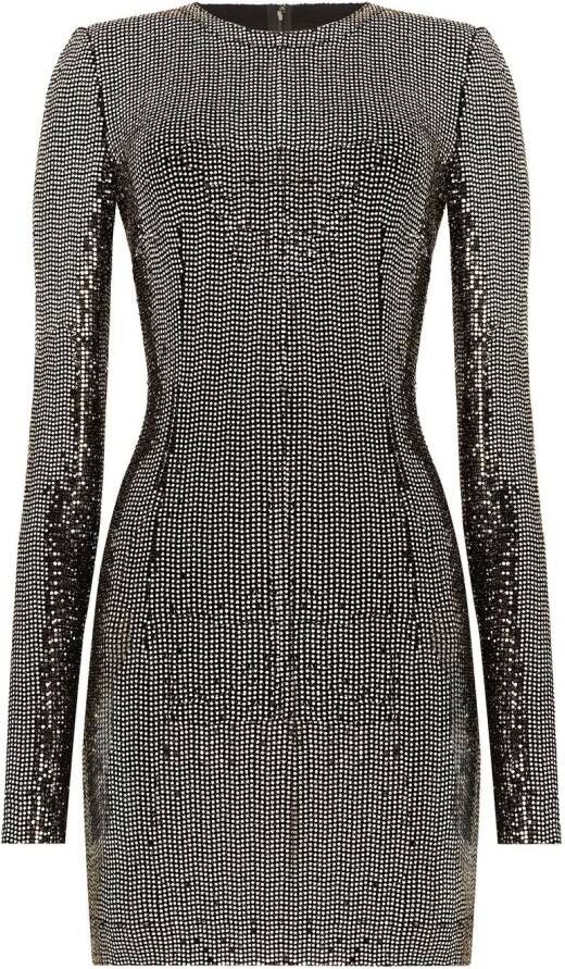 Dolce & Gabbana Mini-jurk verfraaid met pailletten Zilver