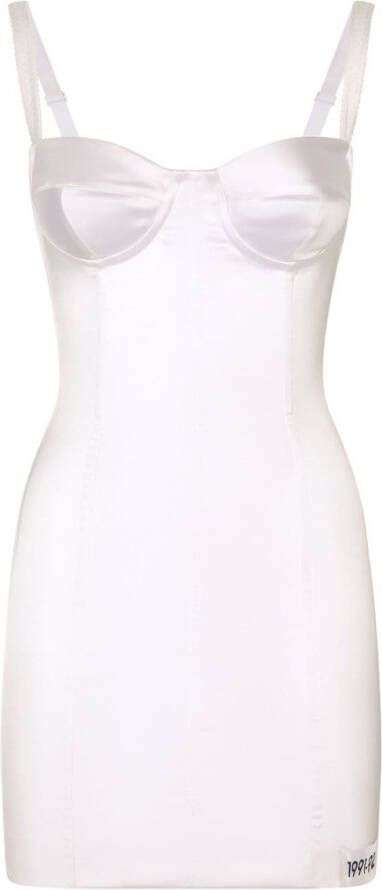 Dolce & Gabbana KIM satijnen mini-jurk Wit