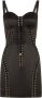 Dolce & Gabbana Satijnen mini-jurk met veters Zwart - Thumbnail 1
