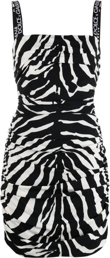 Dolce & Gabbana Mini-jurk met zebraprint Zwart