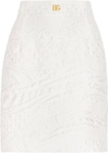 Dolce & Gabbana Mini-rok met brokaat Wit