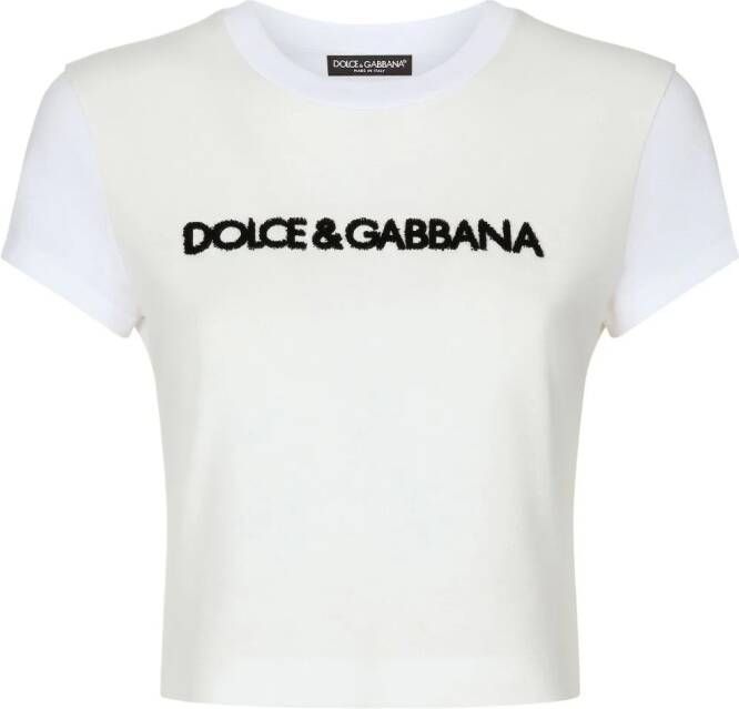 Dolce & Gabbana Mini-rok met geborduurd logo Wit
