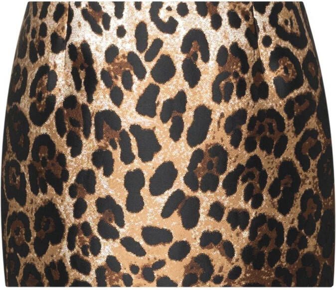 Dolce & Gabbana Mini-rok met luipaardprint Bruin