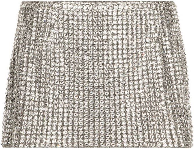 Dolce & Gabbana KIM mini-rok verfraaid met kristallen Zilver