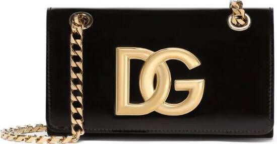 Dolce & Gabbana 3.5 leren telefoontas Zwart