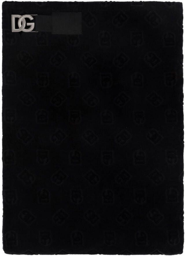 Dolce & Gabbana DG monogram strandlaken met jacquard Zwart