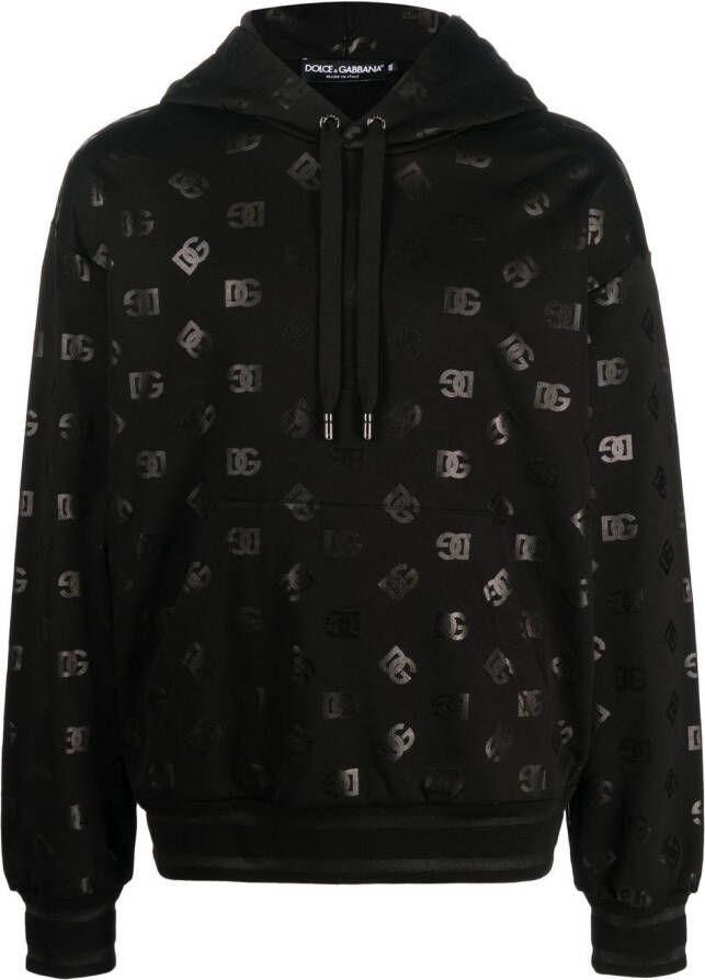 Dolce & Gabbana Hoodie met monogramprint Zwart