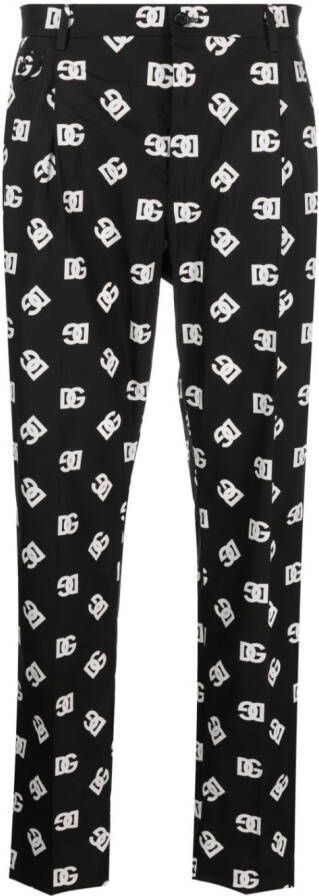Dolce & Gabbana Broek met monogramprint Zwart