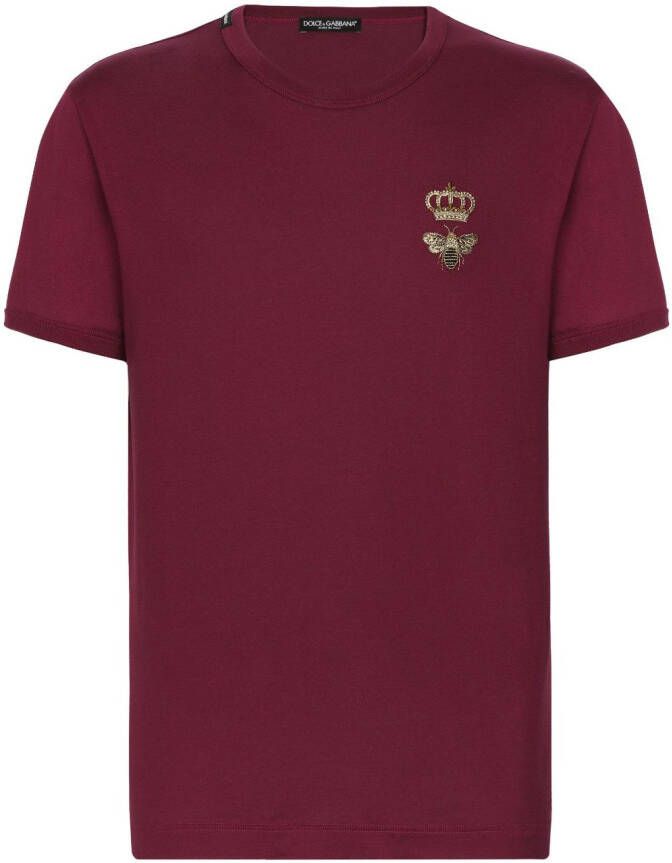 Dolce & Gabbana T-shirt met borduurwerk Rood