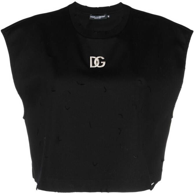 Dolce & Gabbana T-shirt met logoplakkaat Zwart