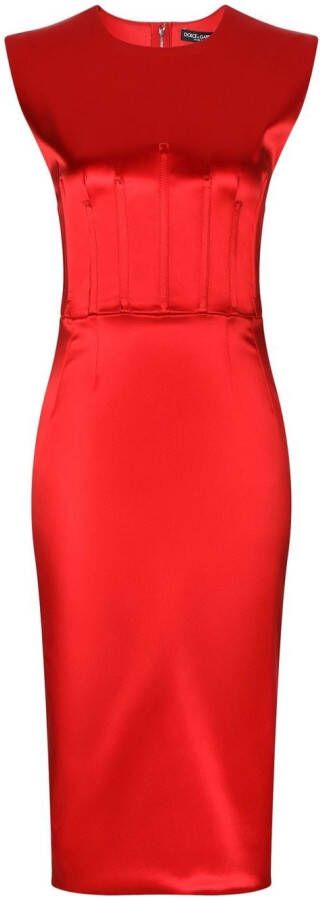 Dolce & Gabbana Mouwloze midi-jurk Rood