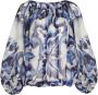 Dolce & Gabbana Chiffon blouse met zebraprint Blauw - Thumbnail 1