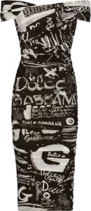 Dolce & Gabbana Off-shoulder jurk Zwart