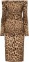 Dolce & Gabbana Off-shoulder midi-jurk Bruin - Thumbnail 1