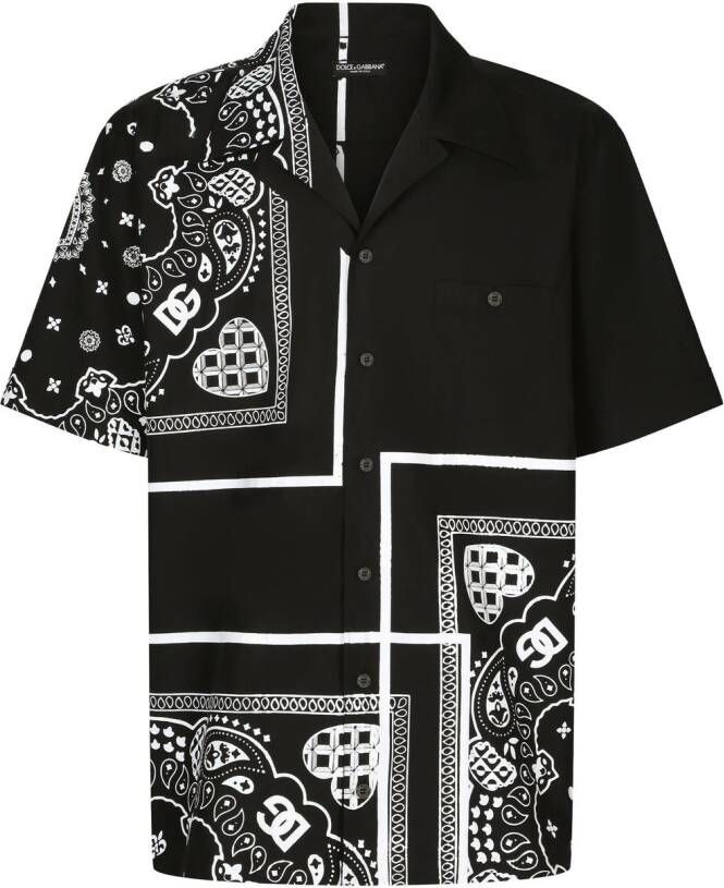 Dolce & Gabbana Overhemd met bandanaprint Zwart