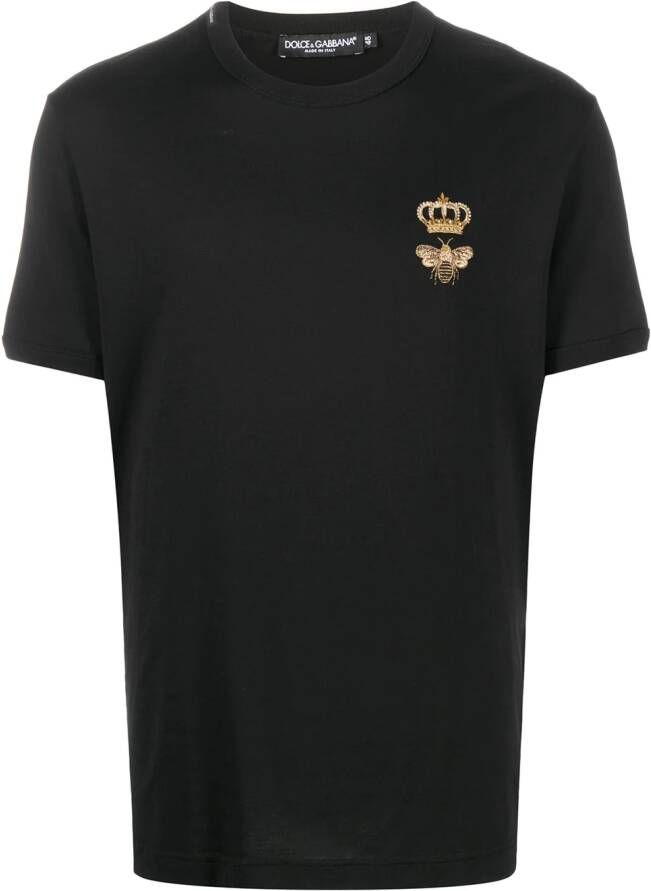 Dolce & Gabbana Overhemd met geborduurde kroon Zwart