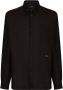 Dolce & Gabbana Linnen poloshirt met logo label Zwart - Thumbnail 1