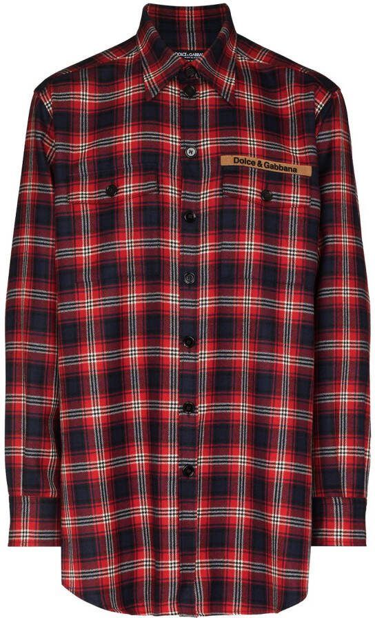 Dolce & Gabbana Overhemd met logopatch Rood