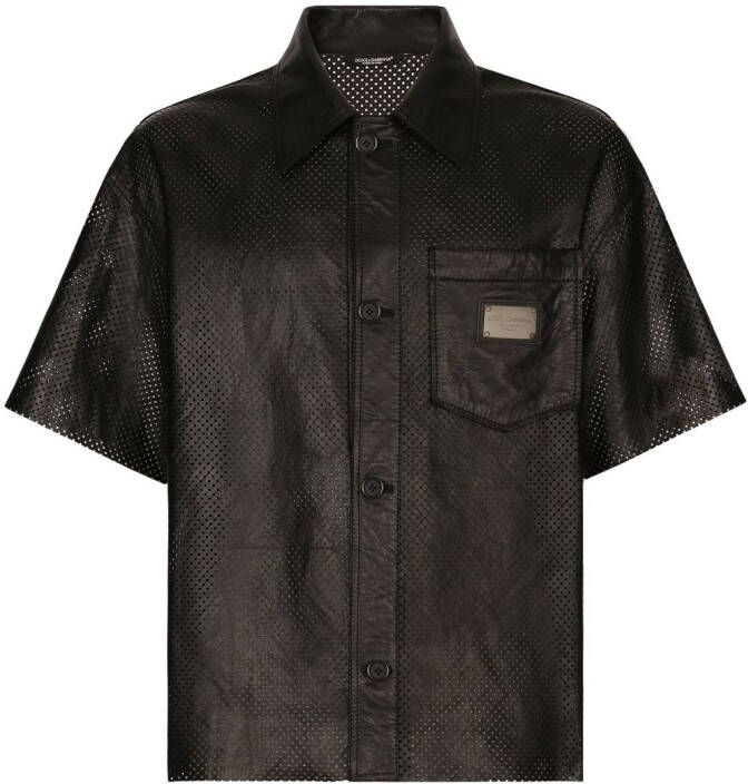 Dolce & Gabbana Overhemd met logoplakkaat Zwart