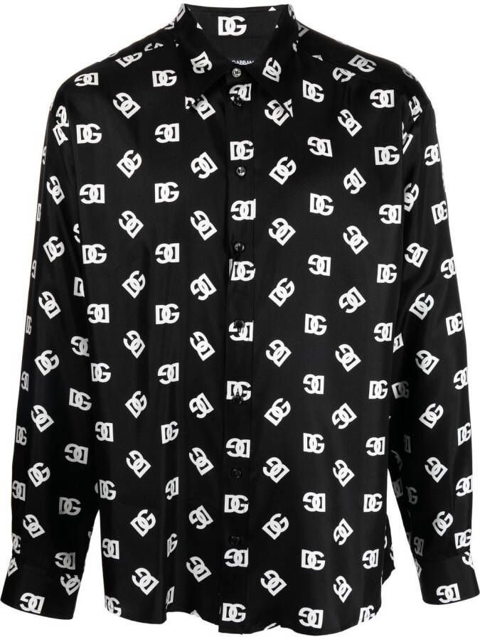 Dolce & Gabbana Overhemd met logoprint Zwart