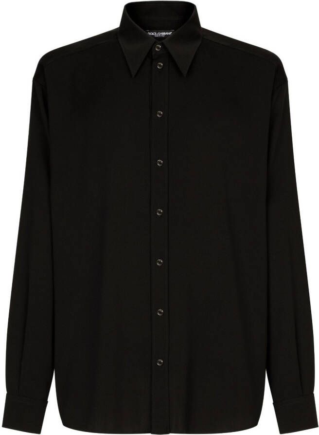 Dolce & Gabbana Overhemd met puntkraag Zwart