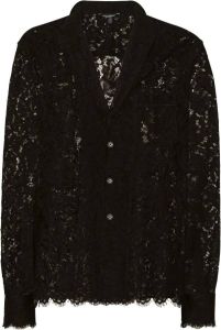 Dolce & Gabbana Overhemd met vlakken van kant Zwart