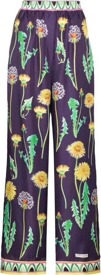 Dolce & Gabbana Palazzo broek met print Paars