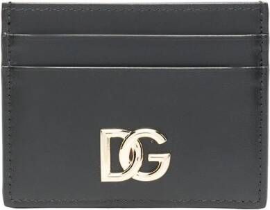 Dolce & Gabbana Leren pasjeshouder met logo Zwart