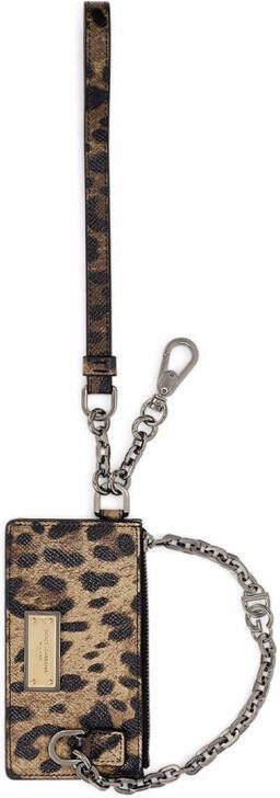 Dolce & Gabbana Pasjeshouder met luipaardprint Bruin