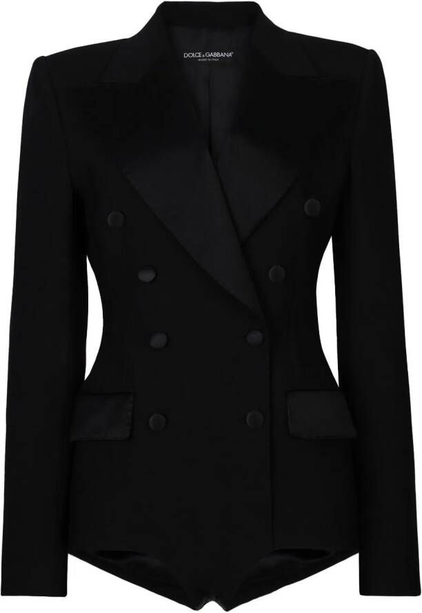 Dolce & Gabbana Playsuit blazer met dubbele rij knopen Zwart