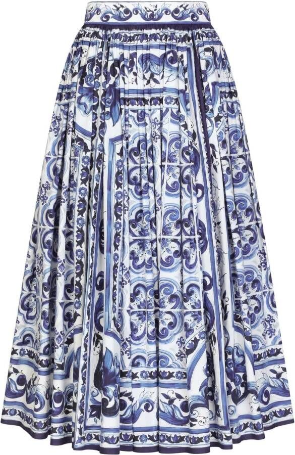 Dolce & Gabbana Plooirok met print Blauw