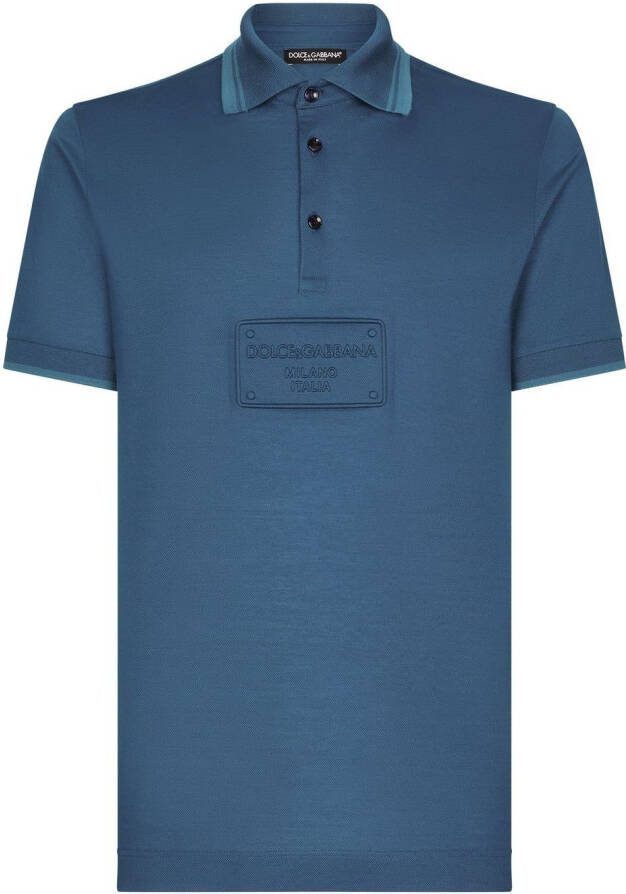 Dolce & Gabbana Poloshirt met geborduurd logo Blauw