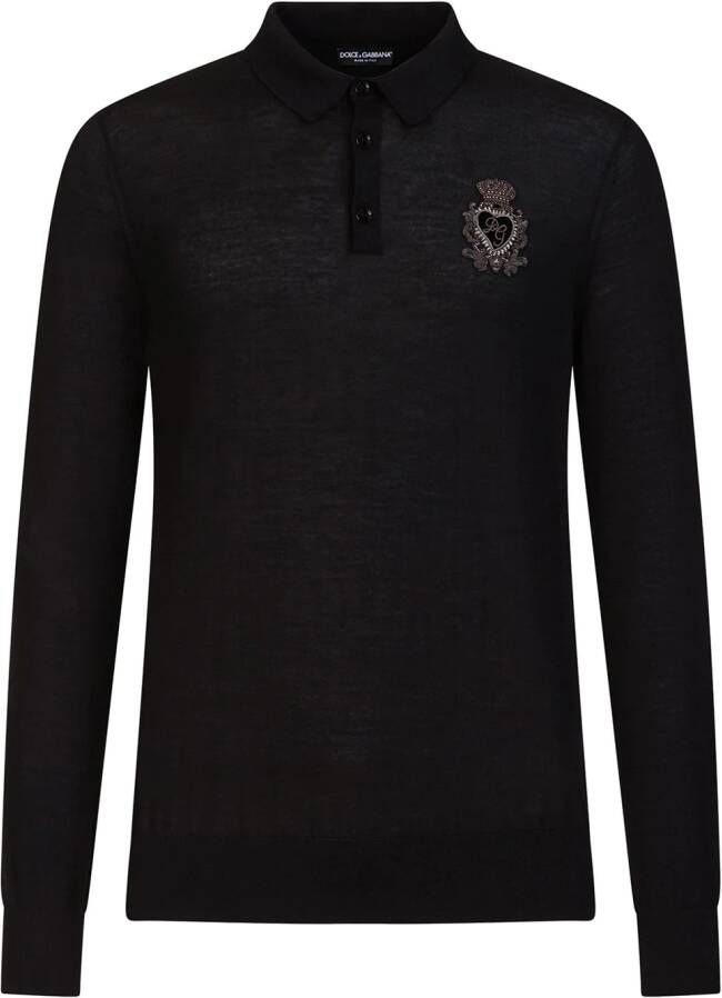 Dolce & Gabbana Poloshirt met geborduurd logo Zwart