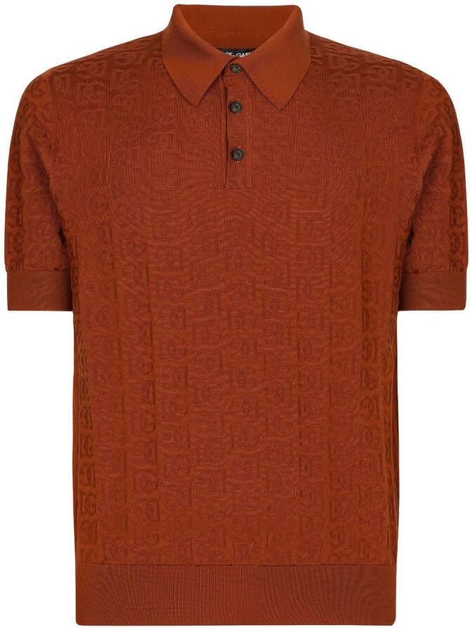 Dolce & Gabbana Poloshirt met jacquard-logo Oranje
