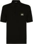 Dolce & Gabbana Poloshirt van scheerwol met logo-label Zwart - Thumbnail 1