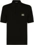 Dolce & Gabbana Wollen poloshirt met logo label Zwart - Thumbnail 1