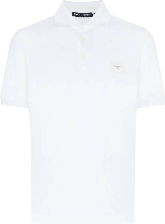 Dolce & Gabbana Poloshirt met logoplakkaat Wit