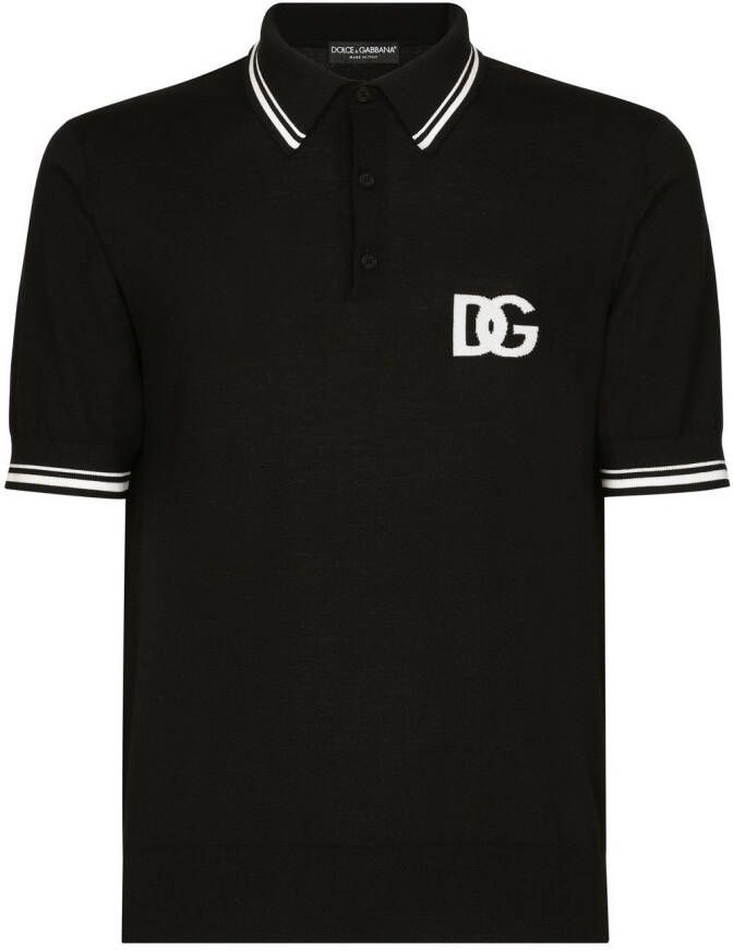 Dolce & Gabbana Poloshirt met logostreep Zwart