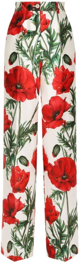 Dolce & Gabbana Broek met wijde pijpen Wit