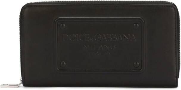 Dolce & Gabbana Portemonnee met logo-reliëf Zwart