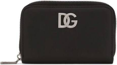 Dolce & Gabbana Leren portemonnee met DG-logo Zwart