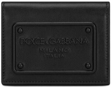 Dolce & Gabbana Leren portemonnee met logo label Zwart