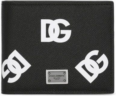 Dolce & Gabbana Leren portemonnee met DG-logo Zwart