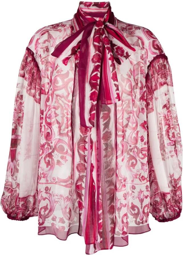 Dolce & Gabbana Blouse met strik Roze