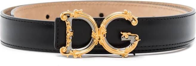 Dolce & Gabbana Riem met barok logo Zwart