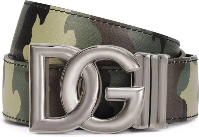 Dolce & Gabbana Omkeerbare riem met camouflageprint Groen