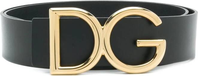 Dolce & Gabbana riem met gesp en logo Zwart
