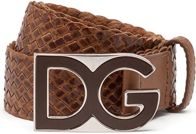 Dolce & Gabbana Riem met logo plakkaat Bruin