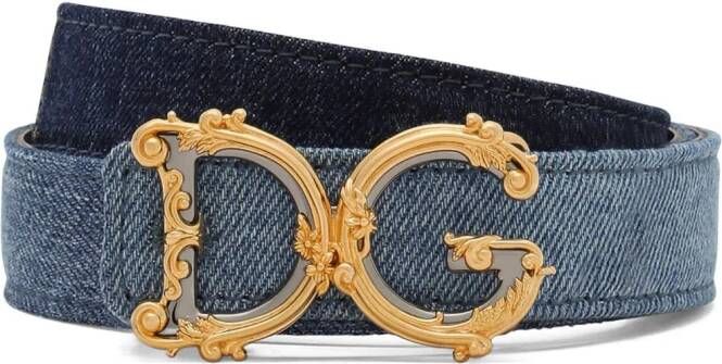 Dolce & Gabbana Riem met logoplakkaat Blauw