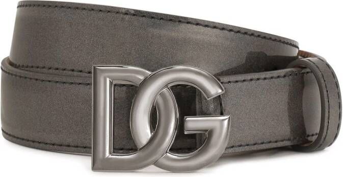 Dolce & Gabbana Riem met logoplakkaat Grijs